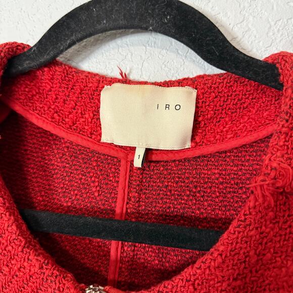 IRO Agnette Tweed Jacket Red Size 1 - Picture 5 of 6